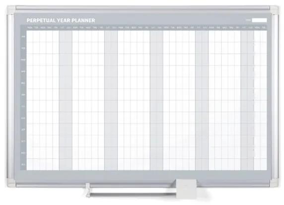Bi-Office Ročná plánovacia tabuľa na stenu LUX, magnetická, dni, 900 x 600 mm