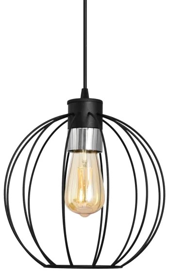 Luster na lanku STARLIGHT 1xE27/15W/230V čierna/stříbná