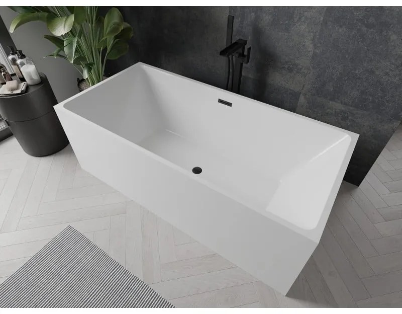 Mexen Nita, voľne stojaca vaňa 170 x 80 cm, biela, čierny matný prepad, 52091708000-70