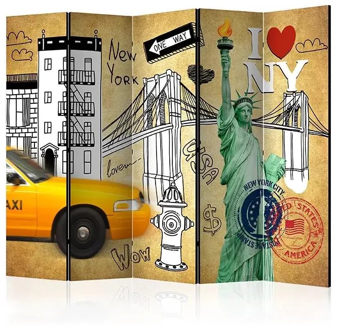 Paraván - One way - New York II [Room Dividers] Veľkosť: 225x172, Verzia: Obojstranný