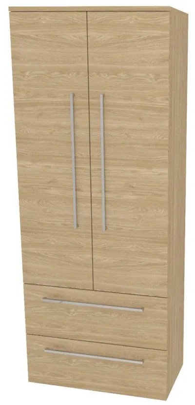 Mereo Bino, kúpeľňová skrinka vysoká 163 cm, dvojitá, Multidecor, Dub olejovaný, MER-CN699DUO1