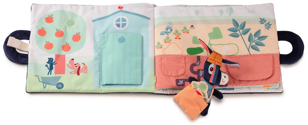 Lilliputiens - textilná knižka - Oslík Ignác na farme