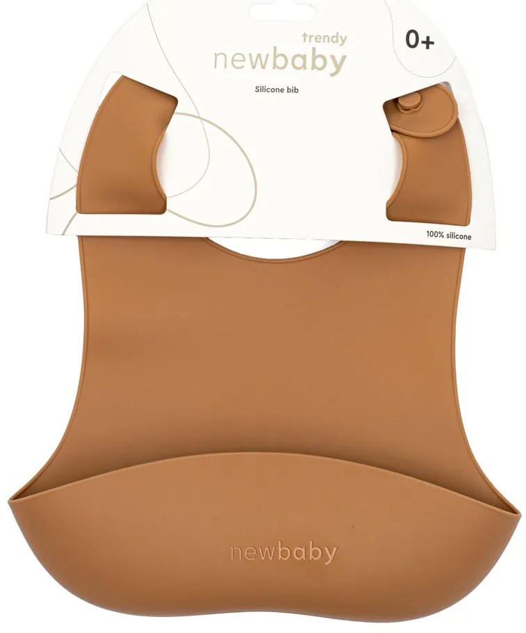Silikónový podbradník New Baby hnedý