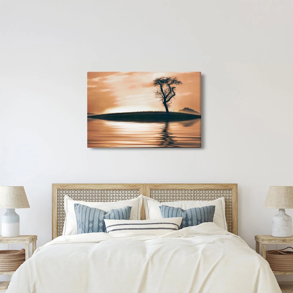 Obraz stromu na ostrove (90x60 cm)