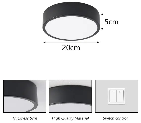 Brilagi - LED stropné svietidlo POOL LED/18W/230V 3000/4500/6000K priemer 20 cm čierna