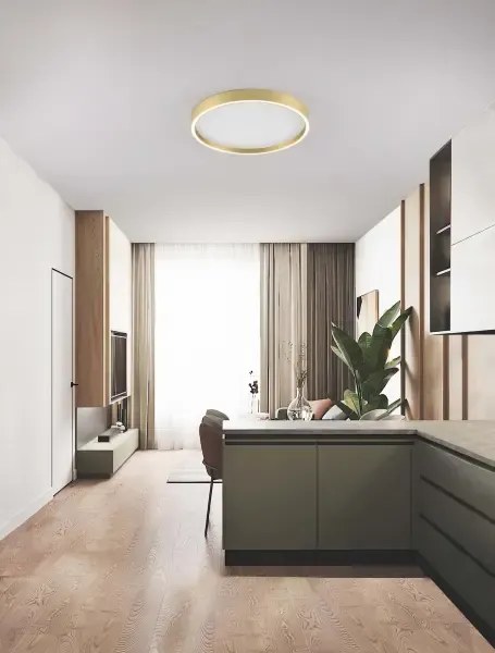 LED stmievateľné zlaté moderné stropné svietidlo Istos