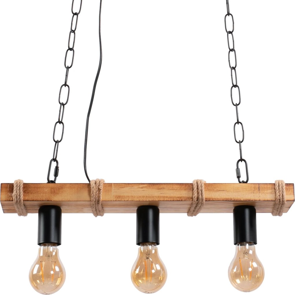 Toolight BOHO LINE, 3-bodové závesné svietidlo 3xE27 APP1319-3CP, hnedá-čierna, OSW-02461