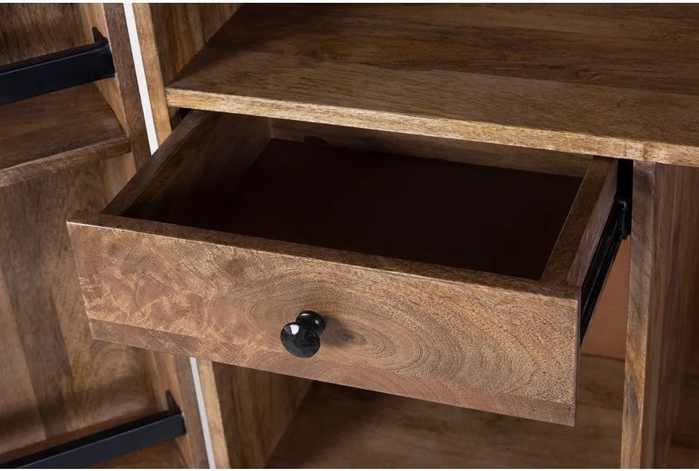 Vinotéka z mangového dreva v prírodnej farbe počet fliaš 12, 74x122x46 cm Bombay – Interia Home &amp; Living