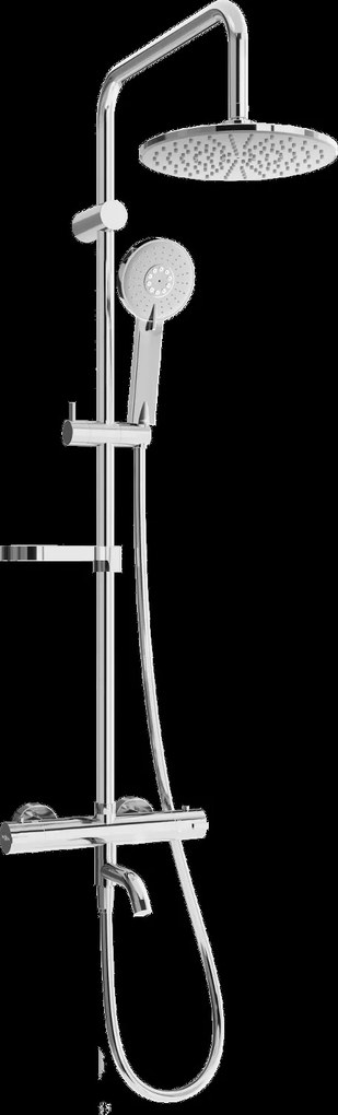 Mexen X40 sprchový set s hornou hlavicou 22 cm s termostatickou vaňovou batériou Kai, chromová, 779004091-00