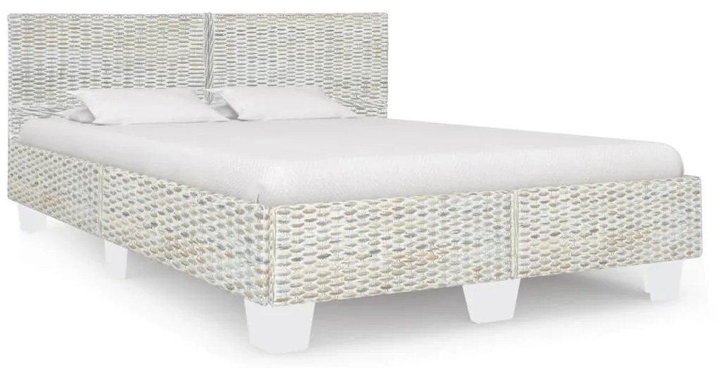 vidaXL Rám postele sivý prírodný ratan 140x200 cm