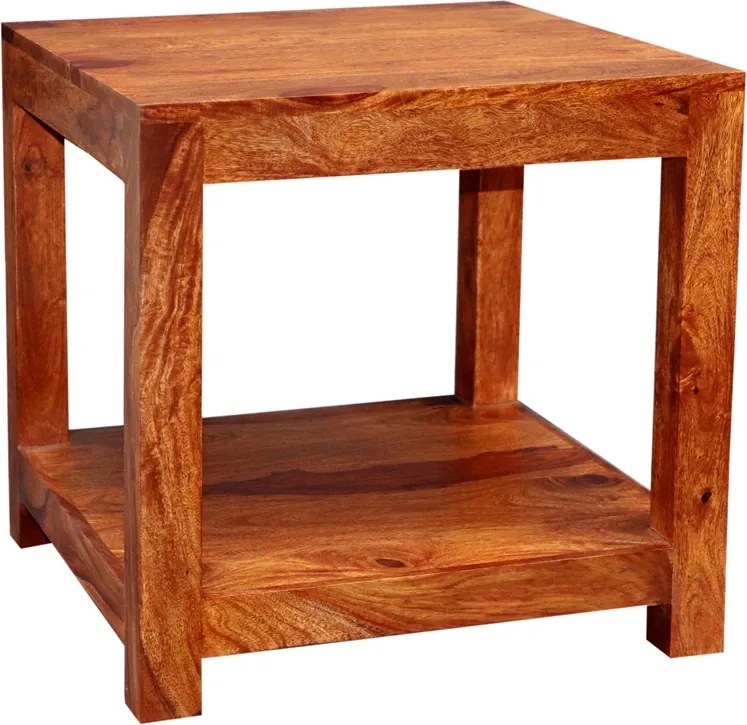 Konferenčný stolík Kali 50x50x50 indický masív palisander Svetlomedová