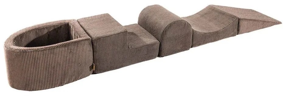 Hnedé menčestrové penové ihrisko 250x45x30 cm Montessori – Meowbaby