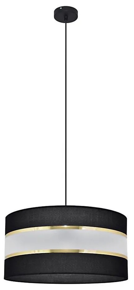 Luster na lanku HELEN 1xE27/15W/230V pr. 40 cm čierna/zlatá