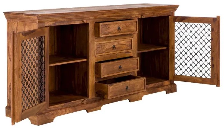 furniture-nabytek.cz - Masívny príborník Merlin II, lakovaný, hnedý – 180×45×90 cm