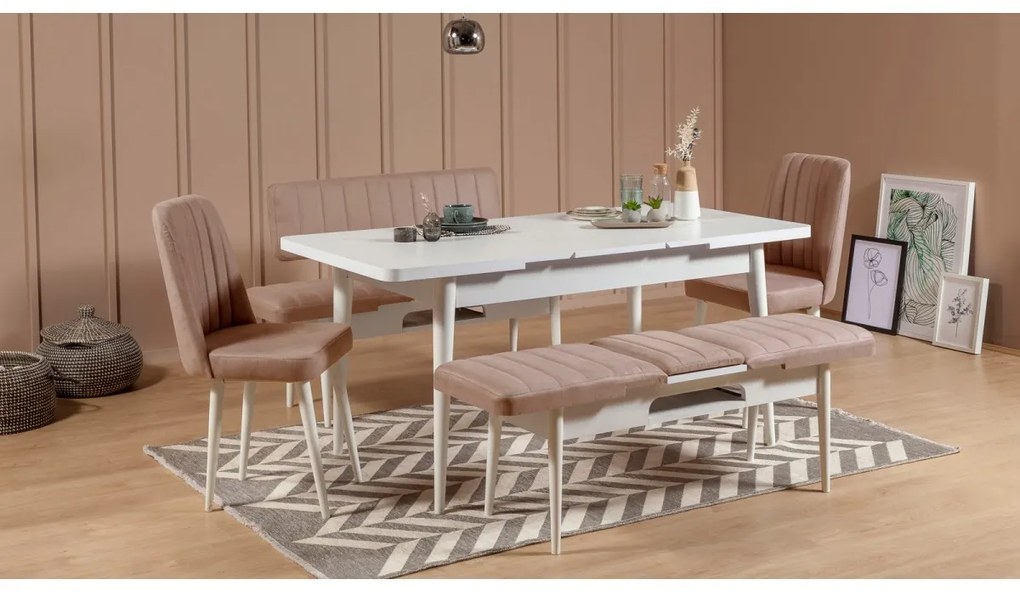 Jedálenská stolička VINA béžová/biela