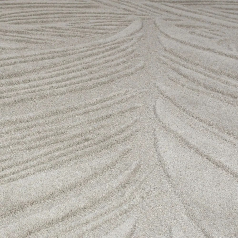 Svetlosivý vlnený koberec behúň 60x230 cm Lino Leaf – Flair Rugs