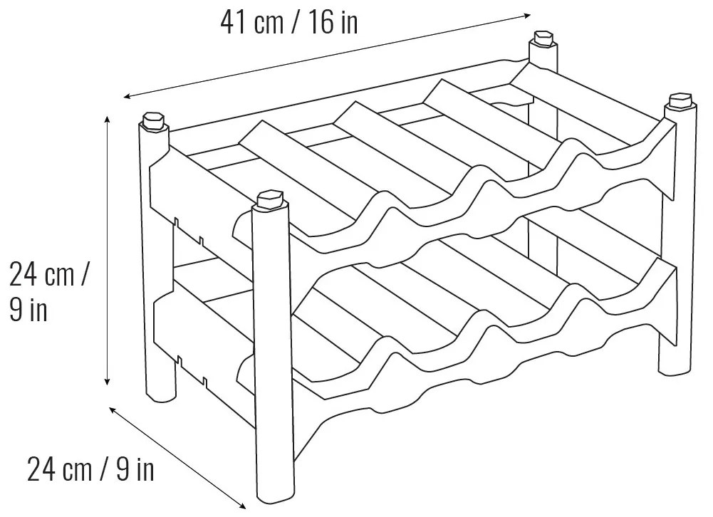 Stojan na víno 24x41x24cm - 2 kusy