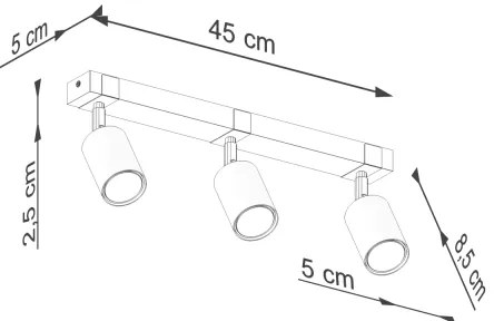 Sollux SL.1345 - Bodové svietidlo FAGER 3xGU10/10W/230V čierna