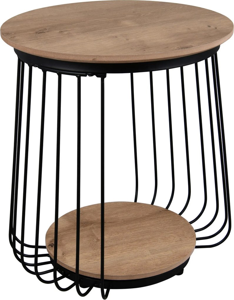 XXXLutz PRÍRUČNÝ STOLÍK, čierna, dub artisan Milino - Stolíky do obývačky - 001234022103