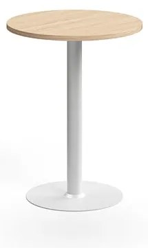 Barový stôl VERTICUS, Ø700x900 mm, dub/biela