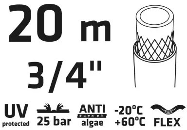 VERTO Záhradná hadica PROFESSIONAL 3/4" 20m
