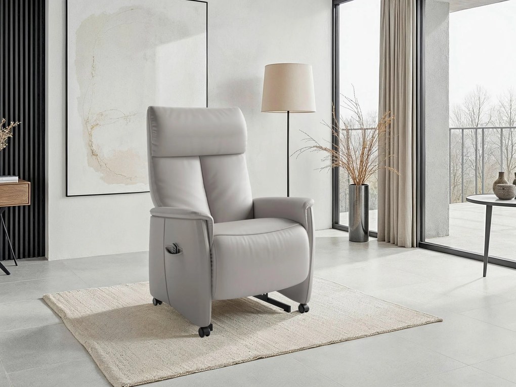 XXXLutz RELAXAČNÉ KRESLO, koža, svetlosivá Sit & More - Online Only obývacie izby - 0001440324Z6