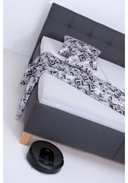 Čalúnená posteľ MARIA 160x200 cm s úložným priestorom, bez matraca, sivá