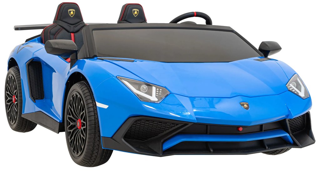 Autíčko Lamborghini Aventador SV na batérie pre 2 deti Modré + 2,4 GHz diaľkové ovládanie + EVA pena + audio LED