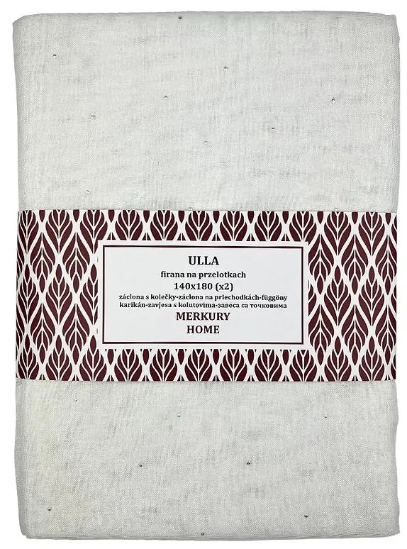 Záclona na priechodkách Ulla polyester ecru 140x180 Merkury Home II/22