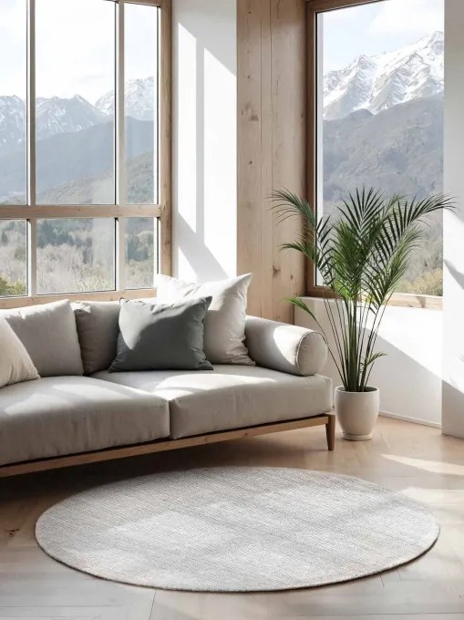 Koberec Hanse Home Bouclé Jaipur biely kruh