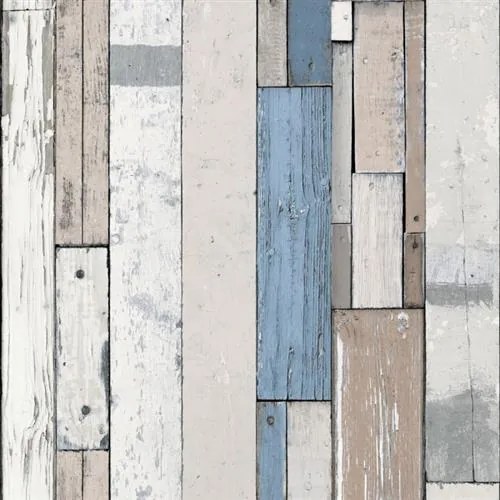 Vliesové tapety, drevené laty modré, Faux Semblant L10401, UGEPA, rozmer 10,05 m x 0,53 m