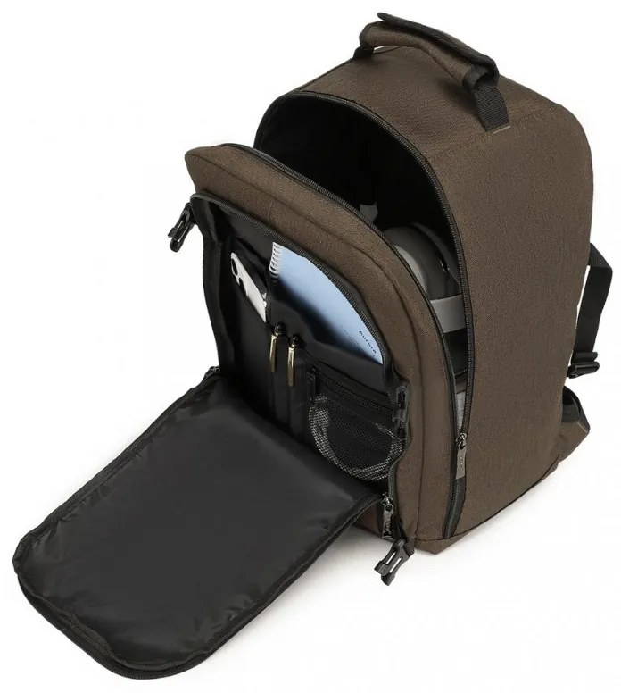 Konofactory Hnedý odolný batoh do lietadla "Transporter" - M (35l)