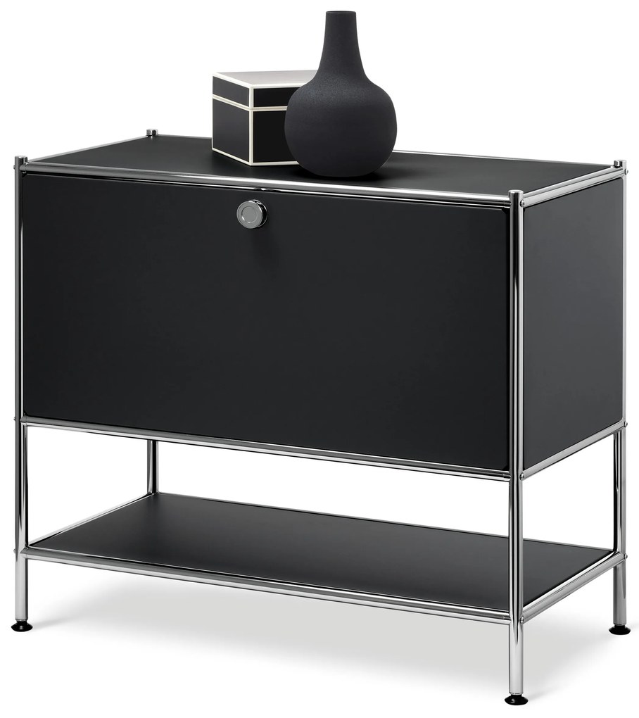 Odkladacia skrinka »CN3« s 1 výklopnými dvierkami, čierna