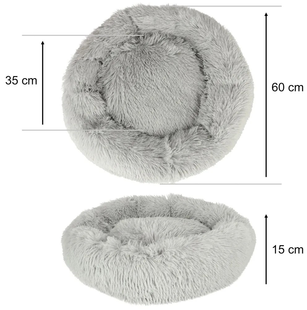 IKO Plyšový pelech pre psa a mačku 60cm - sivý