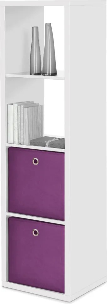 Regál Max, 4x1 priehradky, biely