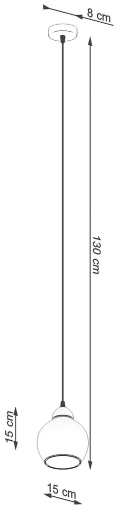 Závesné svietidlo Alino, 1x grafitové sklenené tienidlo