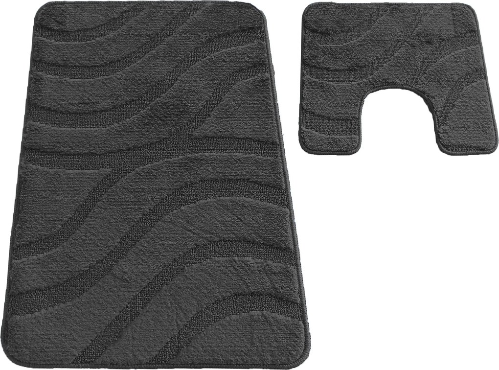 DY Kúpeľňová sada koberčekov s výrezom Symphony - antracitová