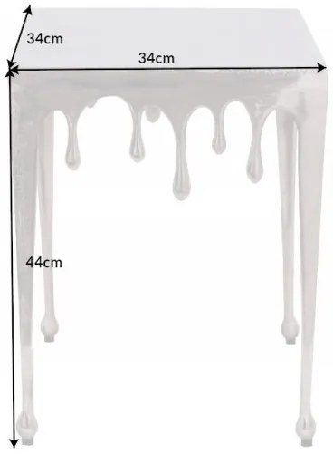(3021) LIQUID LINE dizajn odkladací stolík strieborný
