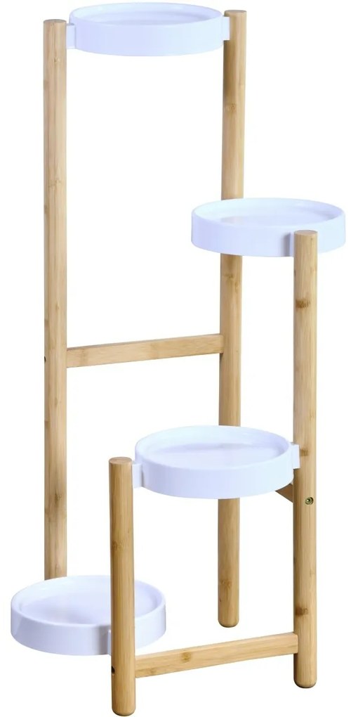 Kesper 17276 Bambusový stojan na kvety 48 x 42 x 78 cm, 4 poschodia