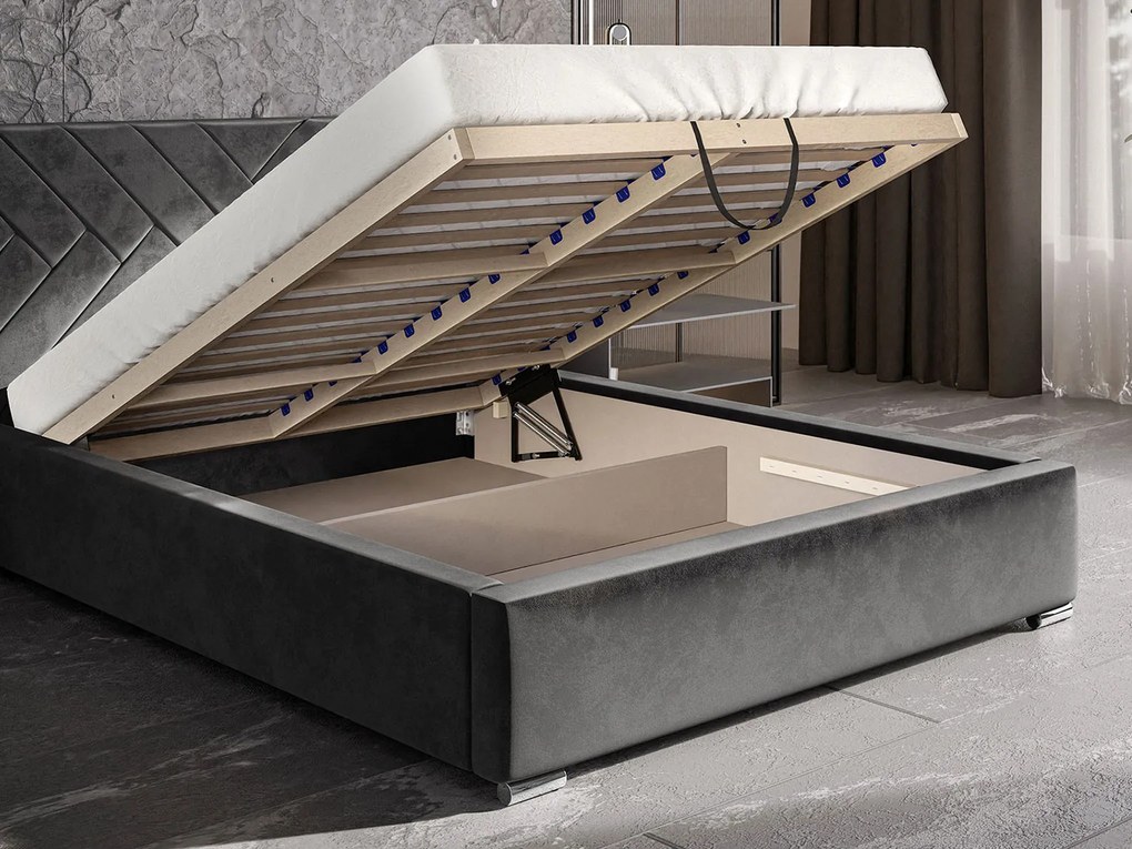 PROXIMA.store - Moderná čalúnená posteľ PAULA ROZMER: 160 x 200 cm, FARBA NÔH: chrómová