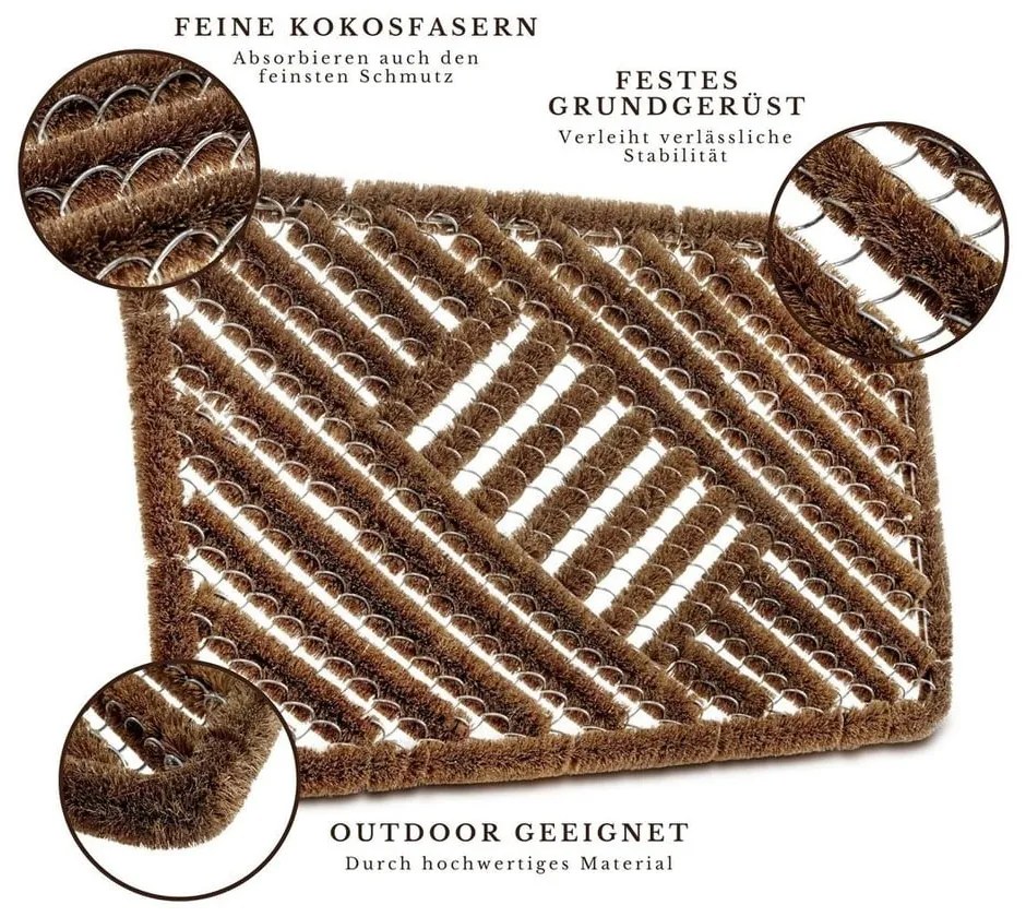 Rohožka z kokosového vlákna 40x60 cm Coco Natural – Hanse Home