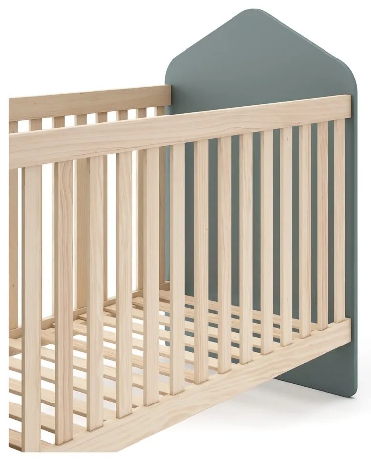 Postieľka v dekore borovice 60x120 cm v prírodnej farbe/sivozelená Estefania – Marckeric