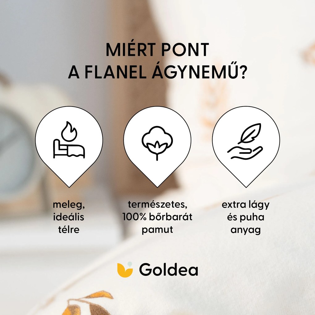 Goldea flanelové posteľné obliečky - jesenné tekvice a lístky 160 x 200 a 2ks 70 x 80 cm