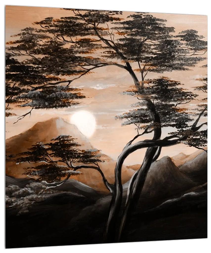 Obraz stromu, hôr a slnka (30x30 cm)