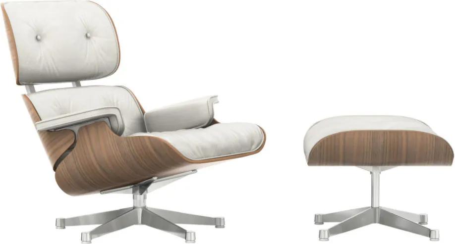 Vitra Eames Lounge Chair & Ottoman, white pigmented walnut