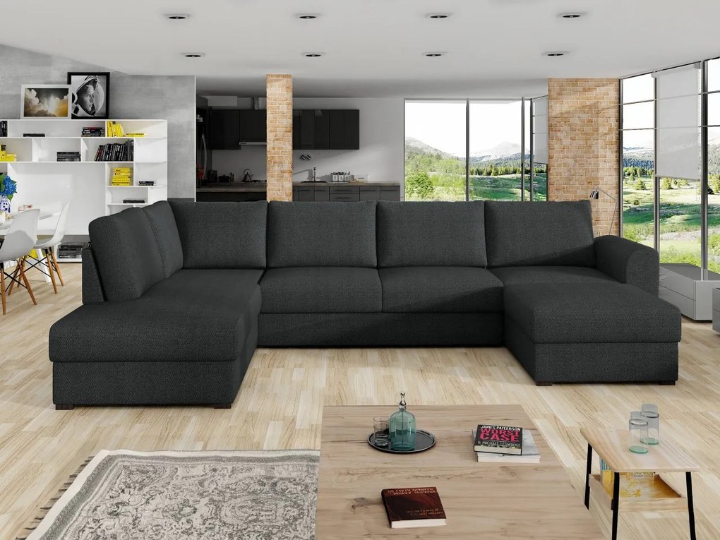 Sedacia súprava Szafran, Dostupné poťahy: ekokoža Soft 011 + Majorka 03, Strana: pravá