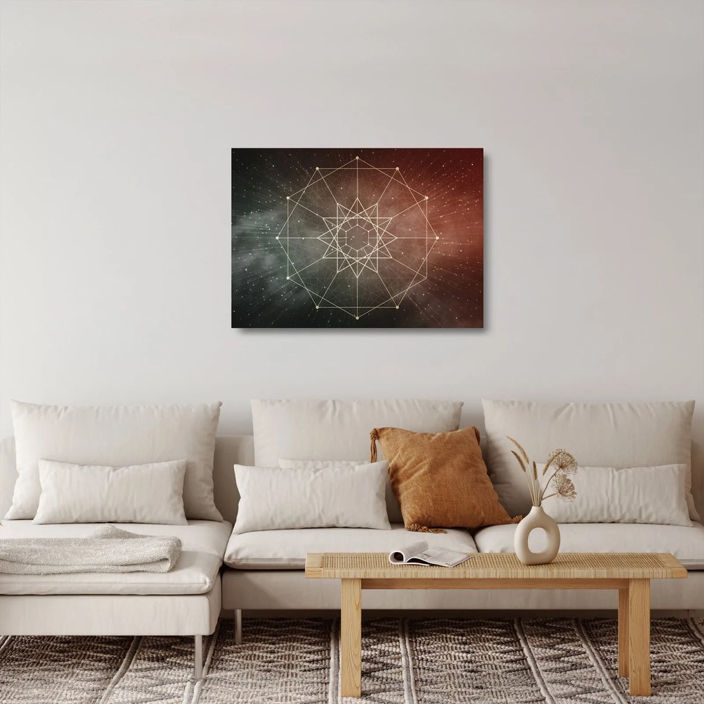 Sklenený obraz - Vesmírny dodecagram (70x50 cm)