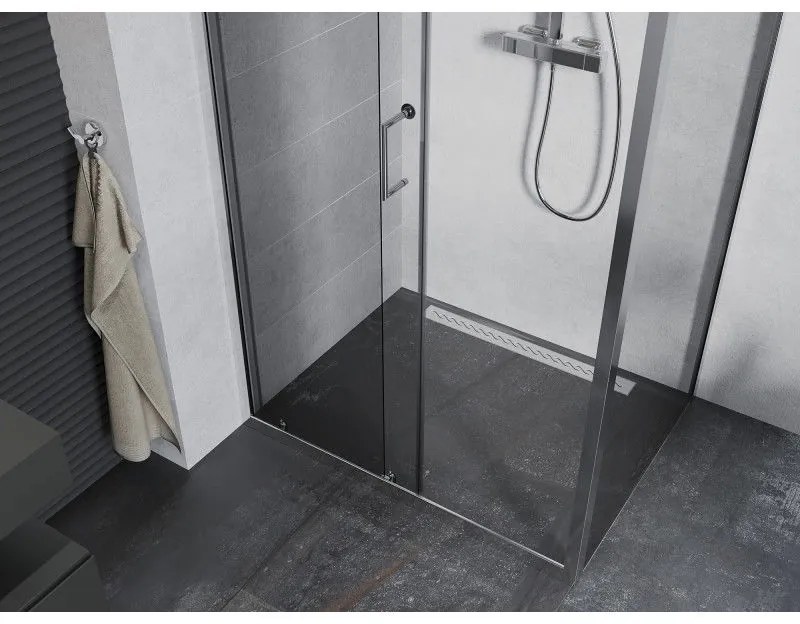 Mexen Apia, sprchový kút s posuvnými dverami 95 (dvere) x 100 (stena) cm, 6mm číre sklo, chrómový profil, 840-095-100-01-00