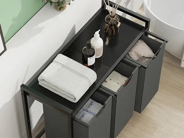 Koš na prádlo Houseland Endy 120 l šedý/černý