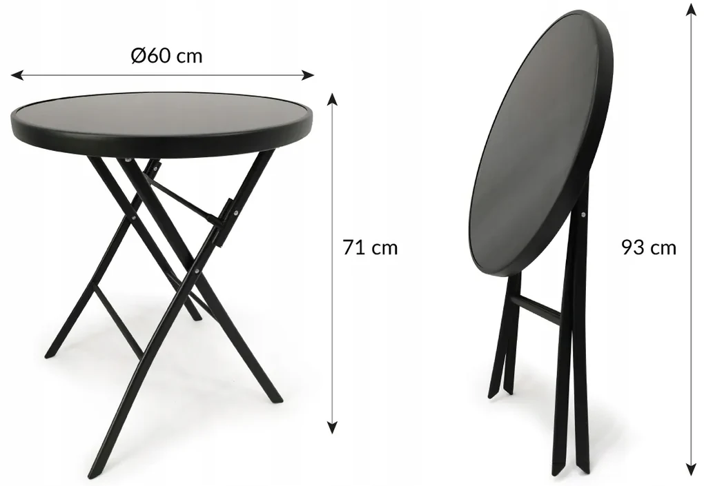 Dekorstudio Záhradný skladací stolík TASOS okrúhly - 60 cm